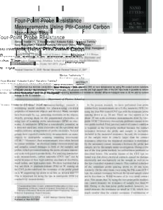 NANO LETTERS Four-Point Probe Resistance Measurements Using PtIr-Coated Carbon Nanotube Tips