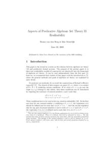 Aspects of Predicative Algebraic Set Theory II: Realizability Benno van den Berg & Ieke Moerdijk June 20, 2008  Dedicated to Jean-Yves Girard on the occasion of his 60th birthday