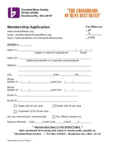 Membership Application  For Office use: __pc __$_________ __Card