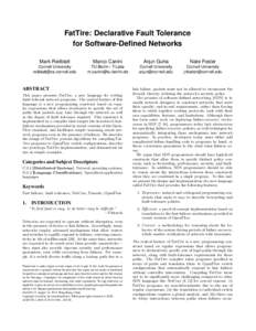 FatTire: Declarative Fault Tolerance for Software-Defined Networks Mark Reitblatt Marco Canini