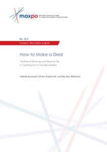 Nomaxpo discussion paper How to Make a Deal The Role of Rankings and Personal Ties