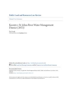 Public Land and Resources Law Review Volume 0 Case Summaries Koontz v. St. Johns River Water Management DistrictRoss Keogh