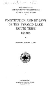Constitution and Bylaws of the Pyramid Lake Paiute Tribe Nevada