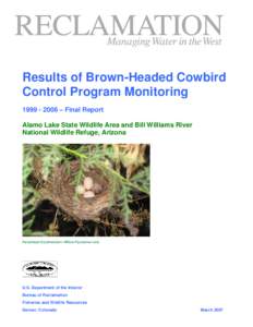 BROWN-HEADED COWBIRD CONTROL PROGRAM
