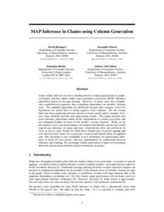 MAP Inference in Chains using Column Generation  Alexandre Passos∗ Department of Computer Science University of Massachusetts, Amherst Amherst, MA, 01003