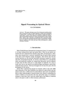 Modern Signal Processing MSRI Publications Volume 46, 2003 Signal Processing in Optical Fibers ¨