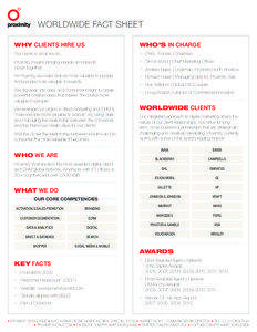 WORLDWIDE FACT SHEET WHY CLIENTS HIRE US