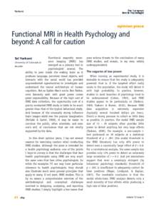 Yarkoni  opinion piece Functional MRI in Health Psychology and beyond: A call for caution