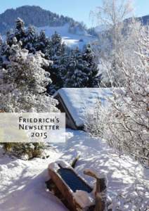 Friedrich’s Newsletter 2015 Cover: Winter at Chalet Solitude, Rougemont, Switzerland
