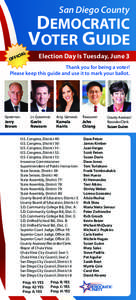 San Diego County  DEMOCRATIC VOTER GUIDE L