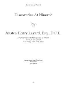 Discoveries At Nineveh  Discoveries At Nineveh
