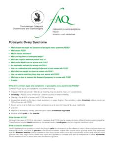 The American College of Obstetricians and Gynecologists f AQ FREQUENTLY ASKED QUESTIONS FAQ121