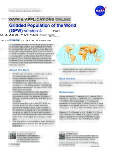 National Aeronautics and Space Administration  DATA & APPLICATIONS Gridded Population of the World (GPW) version 4