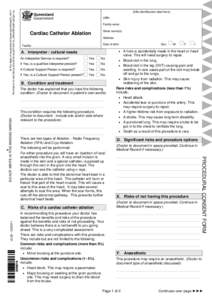 Cardiac Catheter Ablation Consent Form and Patient Information Sheet | Queensland Health