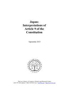 Japan: Interpretations of Article 9 of the Constitution