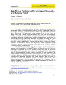 BOOK REVIEW  EvoS Journal: The Journal of the Evolutionary Studies Consortium  Data Mining: The Future of Psychological Research…