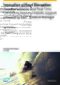 Innovation without Disruption Transformation to Real Real-Time Computing based on holistic support powered by SAP® Solution Manager TABLE OF CONTENTS •• Identifying New Value Potentials