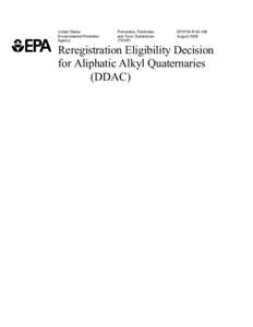 US EPA - Pesticides - Reregistration Eligibility Decision for Aliphatic Alkyl Quaternaries (DDAC)