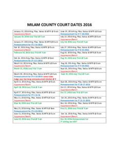 Microsoft Word - MILAM COUNTY COURT DATES 2016