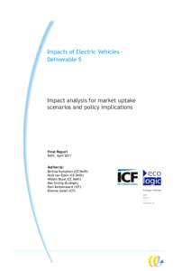 Impacts of Electric Vehicles WP6: Scenario Analysis