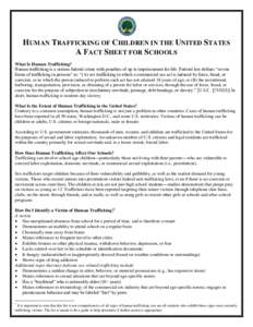 Human Trafficking of Children in the United States (MS Word)