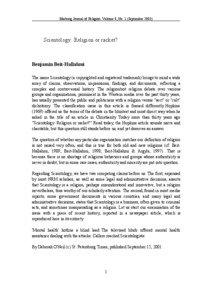 Marburg Journal of Religion: Volume 8, No. 1 (September[removed]Scientology: Religion or racket?