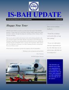 IS-BAH UPDATE January 2015 The International Standard for Business Aircraft Handling  Happy New Year