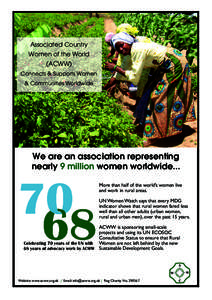Associated Country Women of the World (ACWW) Connects & Supports Women & Communities Worldwide