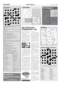 Post Puzzles Crossword Costalink  COSTALINK
