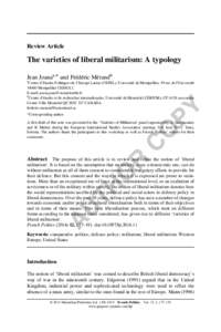 Review Article  The varieties of liberal militarism: A typology Jean Joanaa,* and Frédéric Mérandb  PY