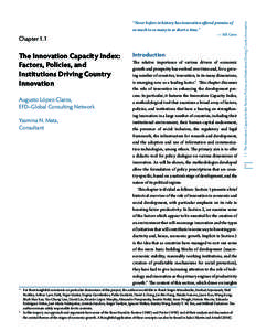 — Bill Gates  Chapter 1.1 The Innovation Capacity Index: Factors, Policies, and