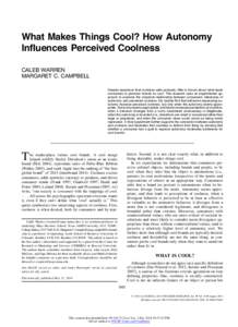 What Makes Things Cool? How Autonomy Influences Perceived Coolness