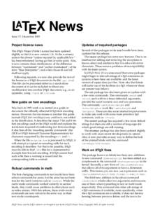 LATEX News  Issue 17, December 2005 Project licence news