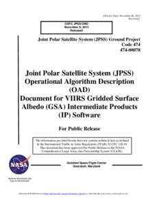 Algorithm / Specification / Government procurement in the United States / Earth / Technology / Management / Joint Polar Satellite System / National Oceanic and Atmospheric Administration / NPOESS