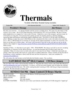 Thermals Newsletter of the Rocky Mountain Soaring Association October 2011 AMA Chartered Club 1245