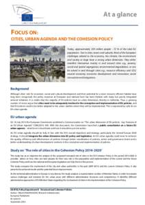 CITIES, URBAN AGENDA AND THE COHESION POLICY
