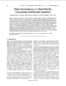 IEEE TRANSACTIONS ON KNOWLEDGE AND DATA ENGINEERING, VOL. 11, NO. 6, NOVEMBERIDECEMBERData Consistency in Intermittently Connected Distributed Systems