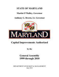 STATE OF MARYLAND   Martin O’Malley, Governor