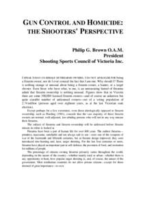 Gun control and homicide : the shooters' perspective