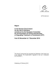 CPT/Inf[removed]Report to the German Government on the visit to Germany carried out by the European Committee
