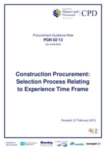 Procurement Guidance Note  PGNas amended)  Construction Procurement:
