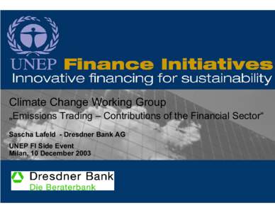 Das Umweltmanagement  der Dresdner Bank AG  Aktivitäten und Ziele 2002