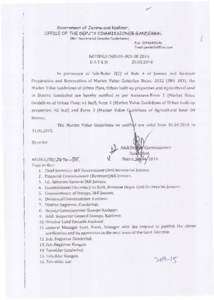Government of J ammu and Kashmir, OFFICE OF THE DEPUTY COMMISSIONER GANDERBAt. (Mini Secretariat Complex Duderhama). Fax 