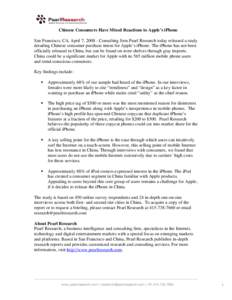 Microsoft Word - PRESS_RELEASE_IPhone_China_Pearl Research.doc