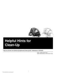 Helpful Hints for Clean-Up Tips you can learn from almost any experienced clean-up artist - Inbetweener or Assistant. Author: Unkown Artist: Philo Barnhart