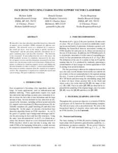 Face Detection using Coarse-to-Fine Support Vector Classifiers.