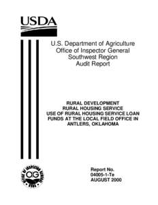 U.S. Department of Agriculture Office of Inspector General Southwest Region Audit Report  RURAL DEVELOPMENT