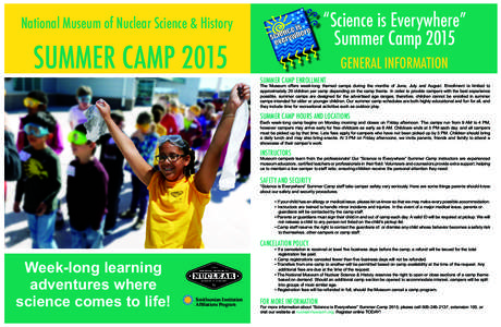“Science is Everywhere” Summer Camp 2015 National Museum of Nuclear Science & History  SUMMER CAMP 2015