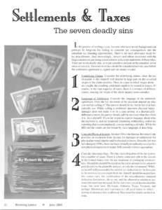 Settlements & Taxes: The Seven Deadly Sins