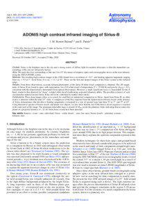 ADONIS high contrast infrared imaging of Sirius-B